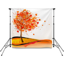 Autumn Background With A Tree. Vector. Backdrops 70646141