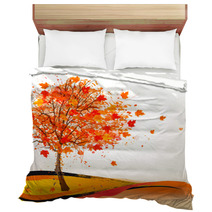 Autumn Background With A Tree. Vector. Bedding 70646141