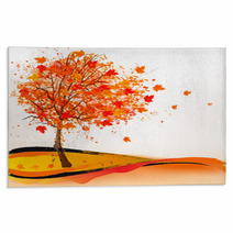 Autumn Background With A Tree. Vector. Rugs 70646141