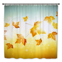 Autumn Background With Leaves Bath Decor 53786250