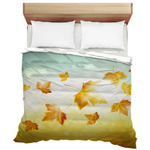 Autumn Background With Leaves Bedding 53786250