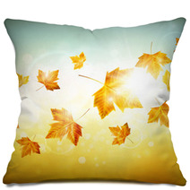 Autumn Background With Leaves Pillows 53786250