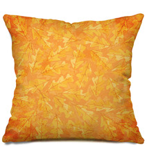 Autumn Background With Oak Leaves. Pillows 55533604