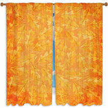 Autumn Background With Oak Leaves. Window Curtains 55533604