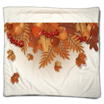 Autumn Banner, Vector Illustration Blankets 68265932
