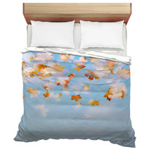 Autumn Leaves On The Sky. EPS 10 Bedding 65646905