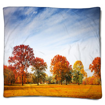 Autumn Trees Landscape Fall Season Blankets 56126587