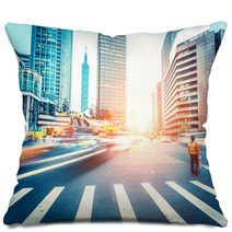 Avenue In Modern City Pillows 64356022