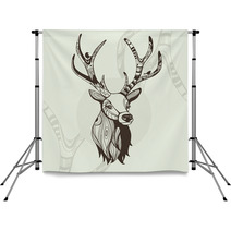 Awsome Vector Illustration Of Deer Backdrops 51965147