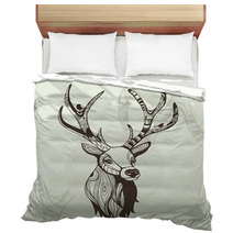 Awsome Vector Illustration Of Deer Bedding 51965147