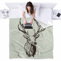 Awsome Vector Illustration Of Deer Blankets 51965147