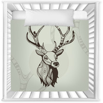 Awsome Vector Illustration Of Deer Nursery Decor 51965147