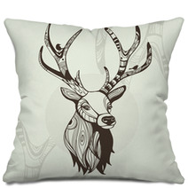 Awsome Vector Illustration Of Deer Pillows 51965147