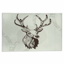 Awsome Vector Illustration Of Deer Rugs 51965147