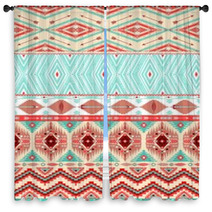 Aztec Geometric Seamless Pattern Window Curtains 57839253