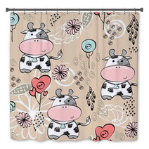 Babies Hand Draw Seamless Pattern With Cows Bath Decor 59195995