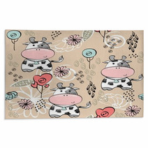 Babies Hand Draw Seamless Pattern With Cows Rugs 59195995