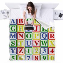 Baby Blocks Vector Illustration (can Be Used To Build Words) Blankets 15637974