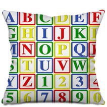 Baby Blocks Vector Illustration (can Be Used To Build Words) Pillows 15637974