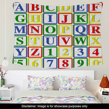 Baby Blocks Vector Illustration (can Be Used To Build Words) Wall Art 15637974