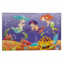 Baby Sirens And Baby Triton. Vector Illustration. Rugs 20175027