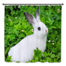 Baby White Rabbit In Grass Bath Decor 54209618
