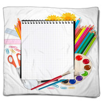 Back To School. Notepad With School Supplies. Vector. Blankets 26602349