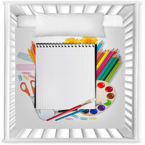 Back To School. Notepad With School Supplies. Vector. Nursery Decor 26602349