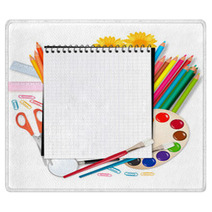 Back To School. Notepad With School Supplies. Vector. Rugs 26602349
