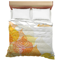 Background Greeting Card With Stylized Autumn Leaves Bedding 67588635