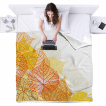 Background Greeting Card With Stylized Autumn Leaves Blankets 67588635