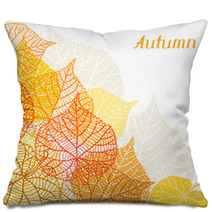 Background Greeting Card With Stylized Autumn Leaves Pillows 67588635