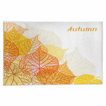 Background Greeting Card With Stylized Autumn Leaves Rugs 67588635