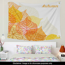 Background Greeting Card With Stylized Autumn Leaves Wall Art 67588635