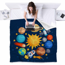 Background Of Solar System, Planets And Celestial Bodies. Blankets 71542718