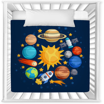 Background Of Solar System, Planets And Celestial Bodies. Nursery Decor 71542718