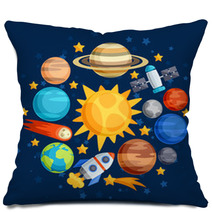 Background Of Solar System, Planets And Celestial Bodies. Pillows 71542718