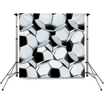 Background Pattern Of Overlapping Soccer Balls Backdrops 65210816