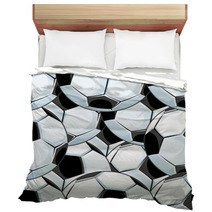 Background Pattern Of Overlapping Soccer Balls Bedding 65210816