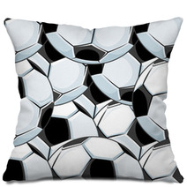 Background Pattern Of Overlapping Soccer Balls Pillows 65210816
