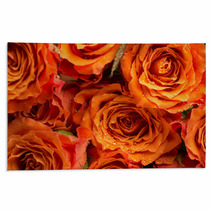 Background Texture Of Romantic Orange Roses Rugs 71294536