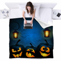 Background To The Halloween With Pumpkins Blankets 56618557