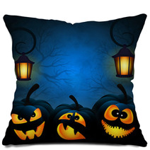 Background To The Halloween With Pumpkins Pillows 56618557