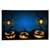 Background To The Halloween With Pumpkins Rugs 56618557
