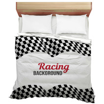 Background With Checkered Racing Flag. Bedding 61680541