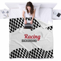 Background With Checkered Racing Flag. Blankets 61680541