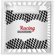 Background With Checkered Racing Flag. Nursery Decor 61680541