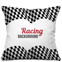 Background With Checkered Racing Flag. Pillows 61680541