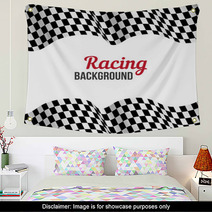 Background With Checkered Racing Flag. Wall Art 61680541