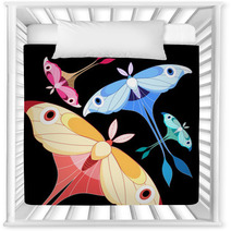 Background With Colorful Butterflies Nursery Decor 68130246